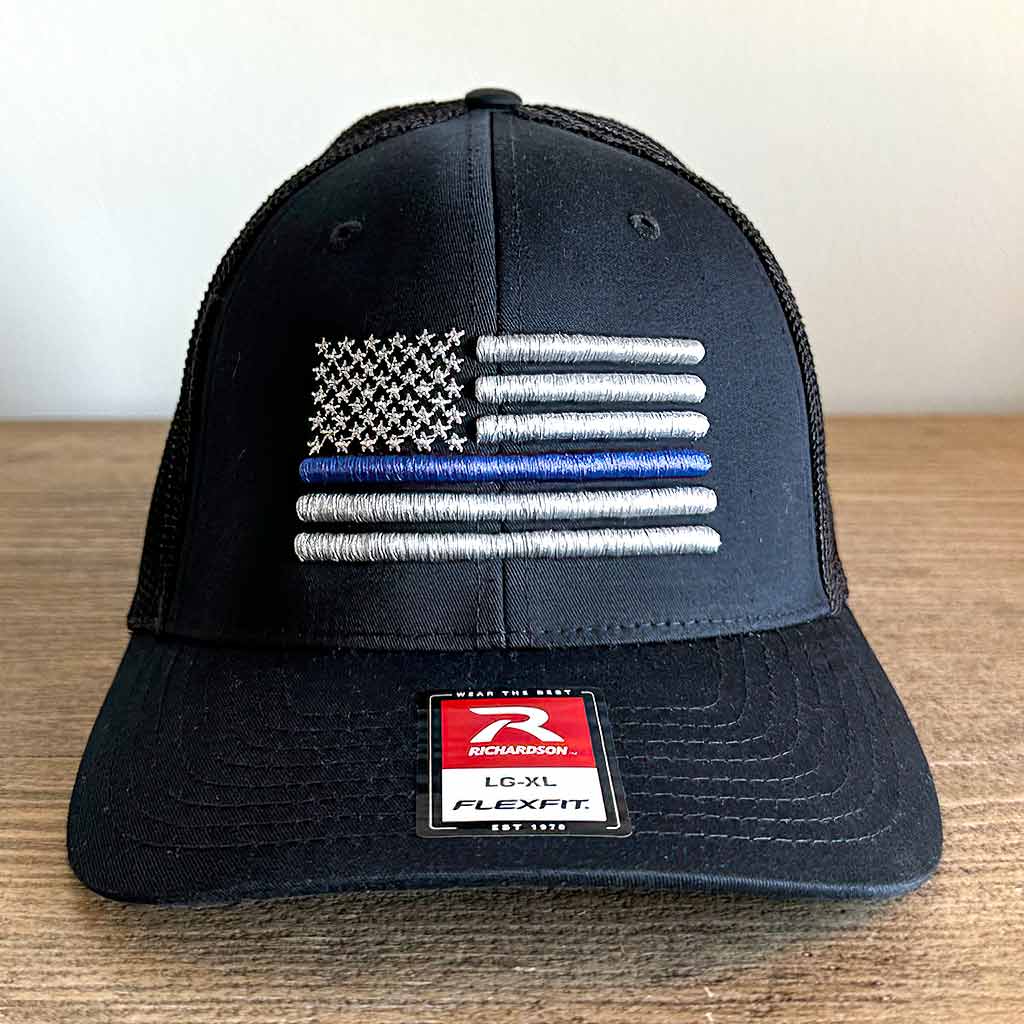 FlexFit American Flag Hat - Thin Blue Line USA