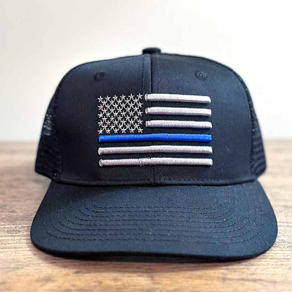 La Police Gear TBL Subdued Leather Flag Patch Hat | Blue | Cotton/Polyester/Leather - Foto 5