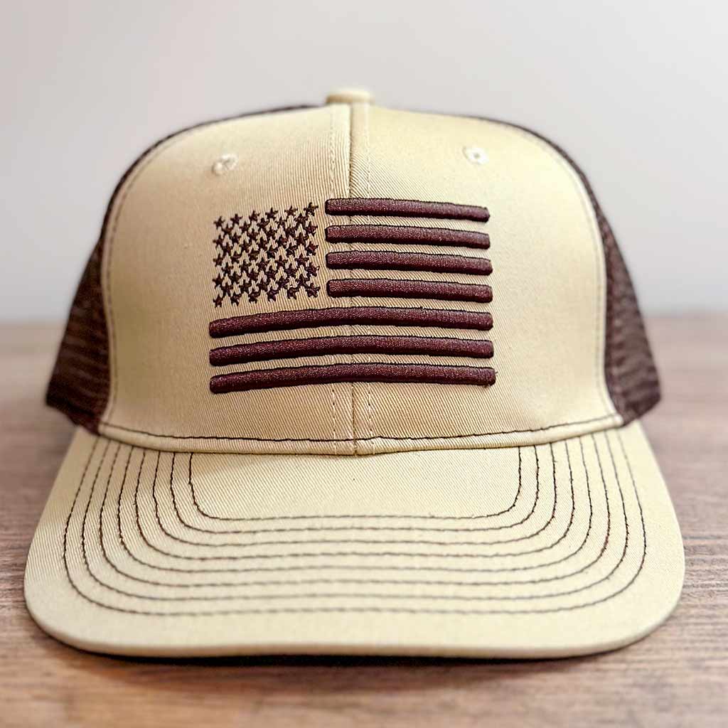 Desert/Brown American Flag Hat