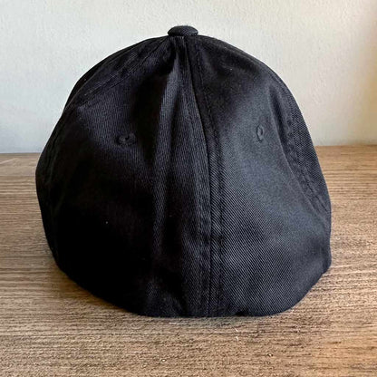 Back of Black Flexfit hat
