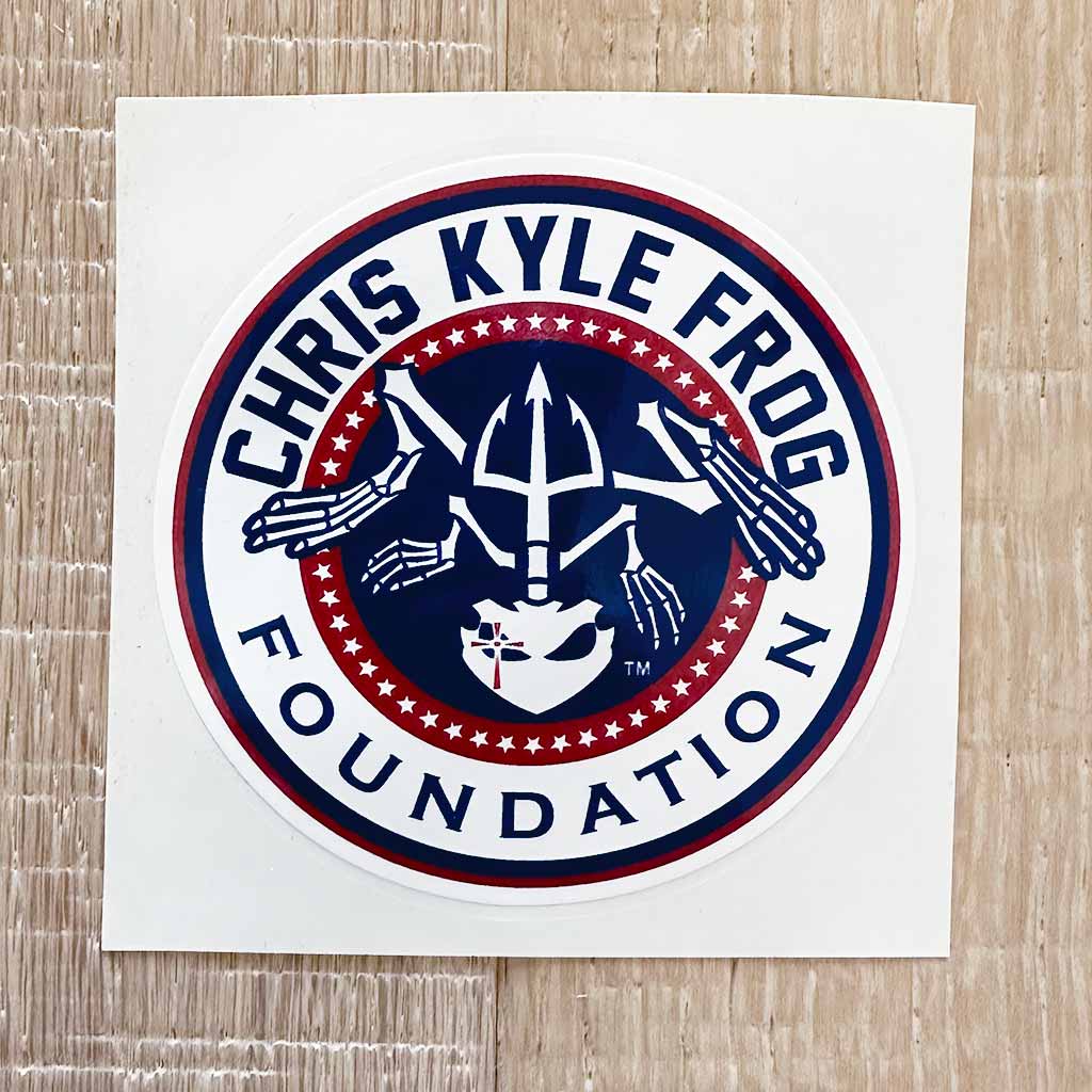 Chris Kyle Frog foundation red and navy circle sticker
